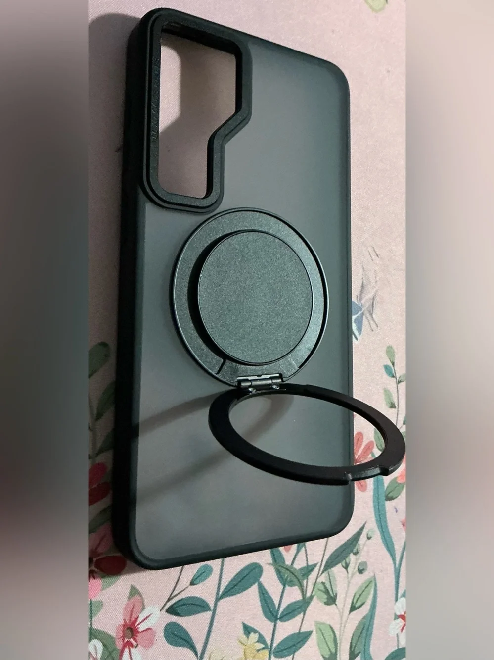 Black Clear Protective Phone Case with Ring Grip- Samsung Galaxy S24